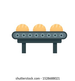 Line of bread factory icon. Flat illustration of line of bread factory vector icon for web design