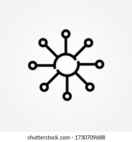 line break virus chain icon vector illustration