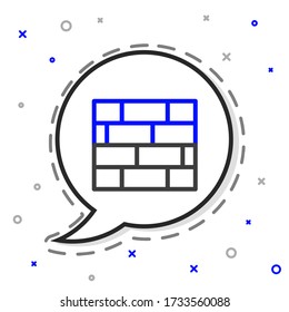 Line Bricks icon isolated on white background. Colorful outline concept. Vector Illustration