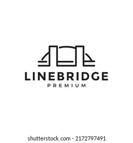 line bridge lake simple logo design vector graphic symbol icon illustration creative idea