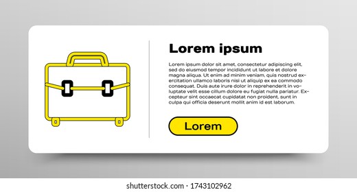 Icono de maletín de línea aislado en fondo blanco. Signo de caso comercial. Cartera de negocios. Concepto de esquema colorido. Vector