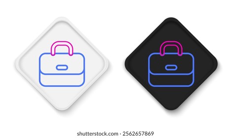 Line Briefcase icon isolated on white background. Business case sign. Business portfolio. Colorful outline concept. Vector