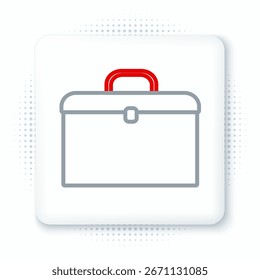 Line Briefcase icon isolated on white background. Business case sign. Business portfolio. Colorful outline concept. Vector