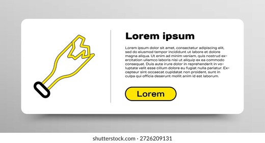 Línea Botella rota como icono de arma aislado sobre fondo blanco. Concepto de contorno colorido. Vector