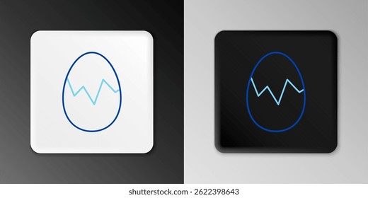 Line Broken egg icon isolated on grey background. Happy Easter. Colorful outline concept. Vector