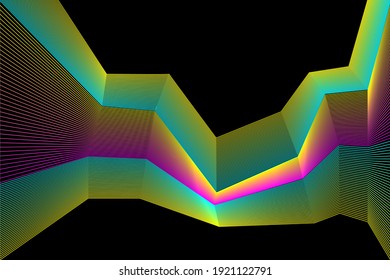 Linien gebrochene Streifen futuristische Muster Hintergrund. Line-Artwork für Design-Flyer, Clubparty-Einladung, Shop-Poster etc.