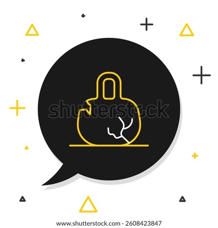Line Broken weight icon isolated on white background. Kilogram weight block for weight lifting and scale. Mass symbol. Colorful outline concept. Vector