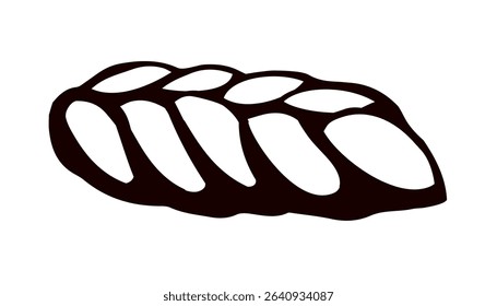 Line brown hand drawn hebrew shabat culture jew soft sugar cream glaze bagel challot pie white sign logo icon. Black outline doodle cartoon art tasty french crust halla fresh challo biscuit cafe plait