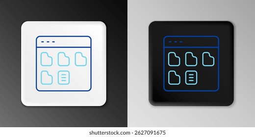 Icono de archivos de Line Browser aislado sobre fondo gris. Concepto de contorno colorido. Vector