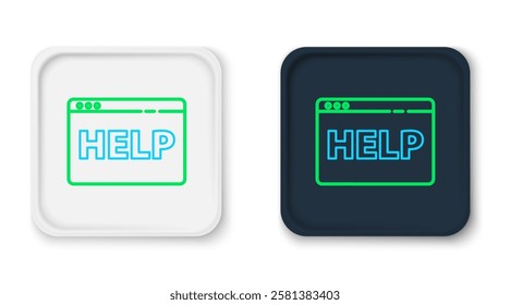 Line Browser help icon isolated on white background. Internet communication protocol. Colorful outline concept. Vector