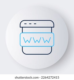 Line Browser window icon isolated on white background. Colorful outline concept. Vector