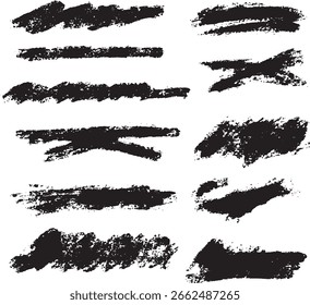 Textura de Vector de esbozo de marcador de trazo de doodle de pincel de línea. Marcador escrito a mano pintura papel cruz, grunge dibujar énfasis. Forma de subrayado de doodle de trazo de marcador de crayón de garabato. Ilustración vectorial