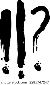 Line brush effect of symbols made with ink marker, paint drop on vector.