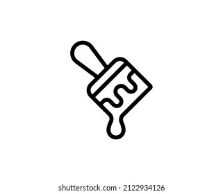Line brush icon isolated on white background. Outline symbol for website design, mobile application, ui. Paint pictogram. Vector illustration, editorial stroсk. 