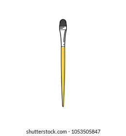 Line brush icon vector illustration for oil, acrylic, watercolors