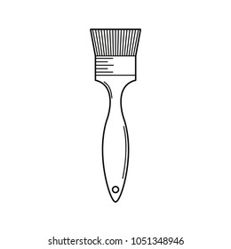 line brush made of artificial bristle icon vector illustration