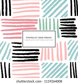 Line Brush Pastel Seamless Pattern