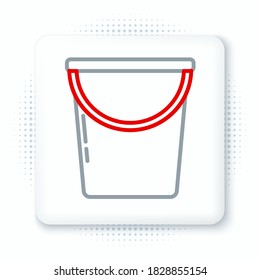 Line Bucket icon isolated on white background. Colorful outline concept. Vector