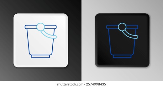 Line Bucket icon isolated on grey background. Colorful outline concept. Vector