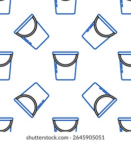 Line Bucket icon isolated seamless pattern on white background. Colorful outline concept. Vector