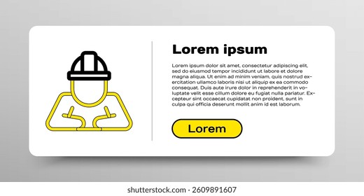 Line Builder icon isolated on white background. Construction worker. Colorful outline concept. Vector