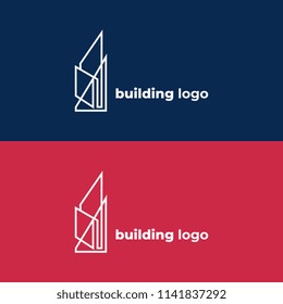 Line building abstract minimalist logo