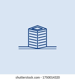 line building iconic logo design vector 