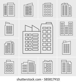 Line Building Icons illustration