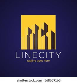 Line Building Logo Big City Logotype Stock Vector (Royalty Free ...