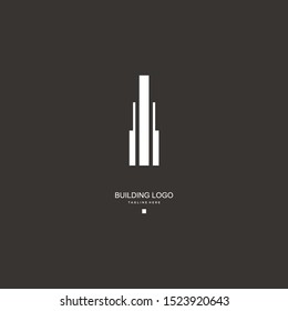 Line buildings logo template. Abstract real estate vector design.