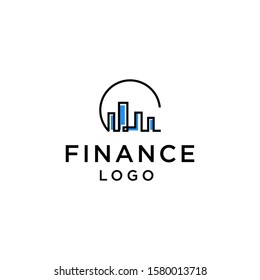 Line buildings logo template. Abstract commercial real estate vector design. Cityscape logotype