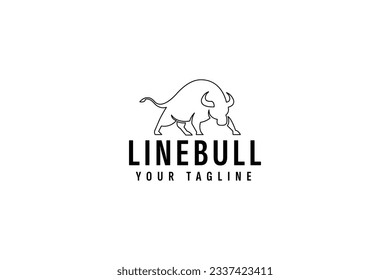 line bull logo vector icon illustration