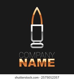 Line Bullet icon isolated on black background. Colorful outline concept. Vector