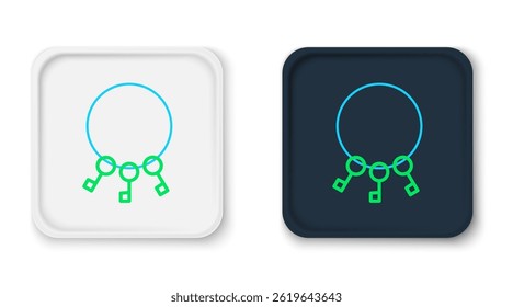 Line Bunch of keys icon isolated on white background. Colorful outline concept. Vector