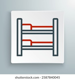 Line Bunk bed icon isolated on white background. Colorful outline concept. Vector