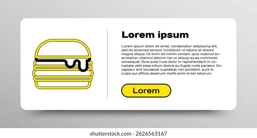 Line Burger icon isolated on white background. Hamburger icon. Cheeseburger sandwich sign. Fast food menu. Colorful outline concept. Vector