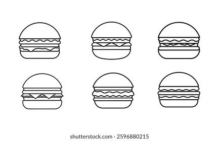 line burger icon in white background 