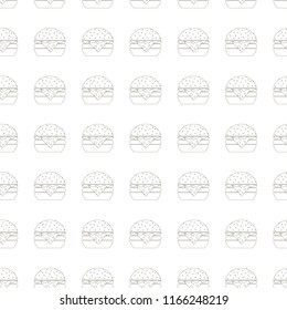 Line burger on white background, design element, stock vector illustration for web, for print