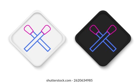 Línea que quema partido con el icono del fuego aislado en el fondo blanco. Combínalo con el fuego. Signo de fósforos. Concepto de contorno colorido. Vector