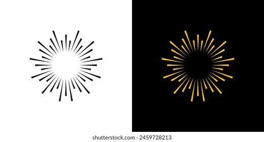 Vector solar con ráfaga de línea. amanecer destello estelar fuego artificial radial