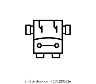 Linienbussymbol einzeln auf weißem Hintergrund. Umrisssymbol für Webdesign, mobile Applikation, i. Buspiktogramm. Vektorillustration Illustration, redaktioneller Schlaganfall. EPS10