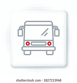 Line Bus icon isolated on white background. Transportation concept. Bus tour transport sign. Tourism or public vehicle symbol. Colorful outline concept. Vector