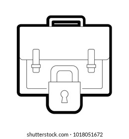 line business briefcase object with padlock security