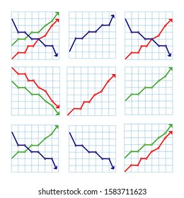 line business graphs showing performance and sales