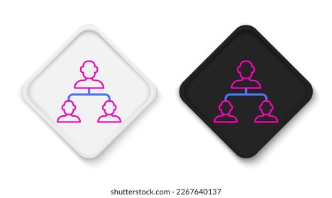 Line Business hierarchy organogram chart infographics icon isolated on white background. Corporate organizational structure graphic elements. Colorful outline concept. Vector