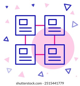 Line Business hierarchy organogram chart infographics icon isolated on white background. Corporate organizational structure graphic elements. Colorful outline concept. Vector