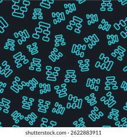 Line Business hierarchy organogram chart infographics icon isolated seamless pattern on black background. Corporate organizational structure graphic elements.  Vector