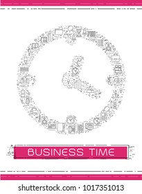 Line business icons are grouped in Clock