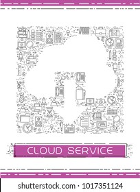 Line business icons are grouped in Cloud download