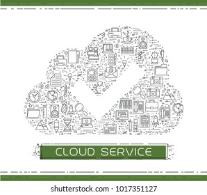 Line business icons are grouped in Cloud with complete tick